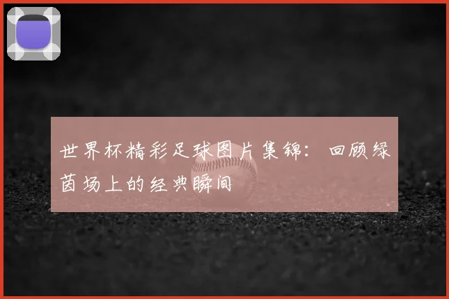 世界杯精彩足球图片集锦:回顾绿茵场上的经典瞬间